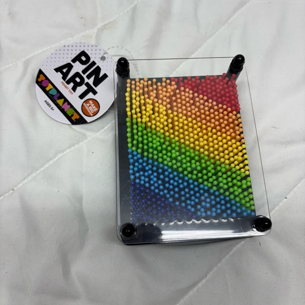 NWT Colorful Pin Art rectangle- rainbow colorful toy